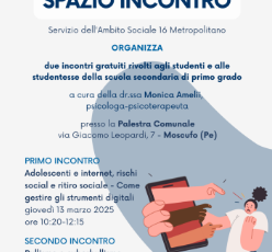 SPAZIO INCONTRO. Incontri gratuiti rivolti agli studenti e alle studentesse.